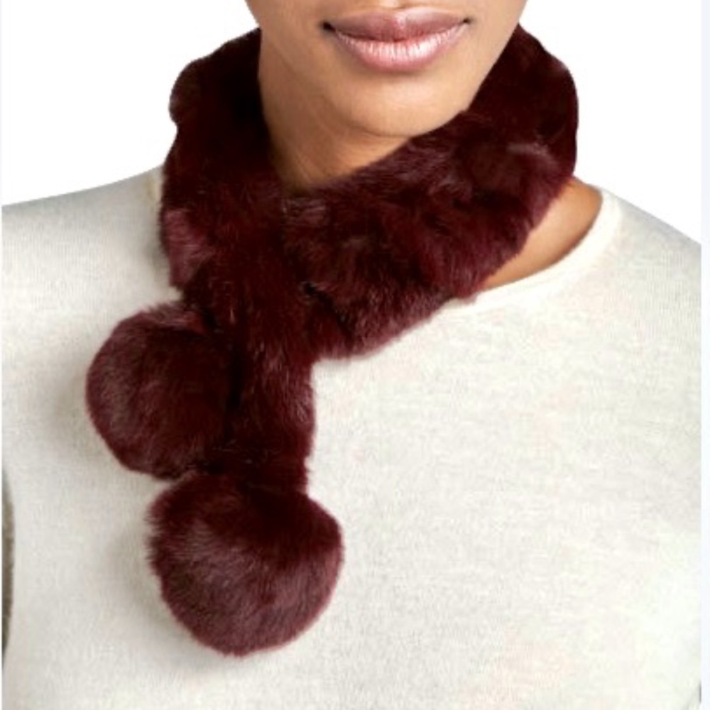 Axara Ladder Style Rabbit Fur Scarf